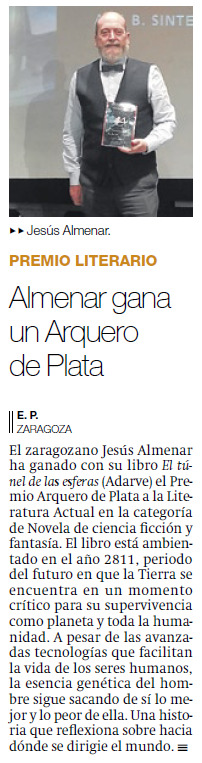 Jesús Almenar en El periódico de Aragón. Editorial Adarve, Editoriales que aceptan manuscritos