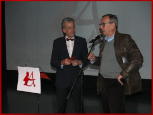 El editor Luis Folgado con el escritor Francisco Núñez