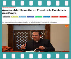 Anselmo Matilla Santos recibe premio a la excelencia académica. Editorial Adarve, Editoriales de España